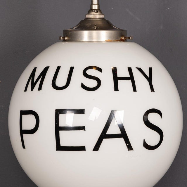 White Opaline Grocery Pendant Lights, 1930s, Set of 3 For Sale - Image 12 of 15
