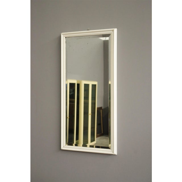 Mirror with White Painted Wood Frame by Giuseppe Restelli, 1970s For Sale - Image 3 of 8