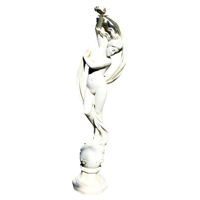 Vintage Art Nouveau Weathered Statue of Dancer, 1960 For Sale - Image 9 of 9