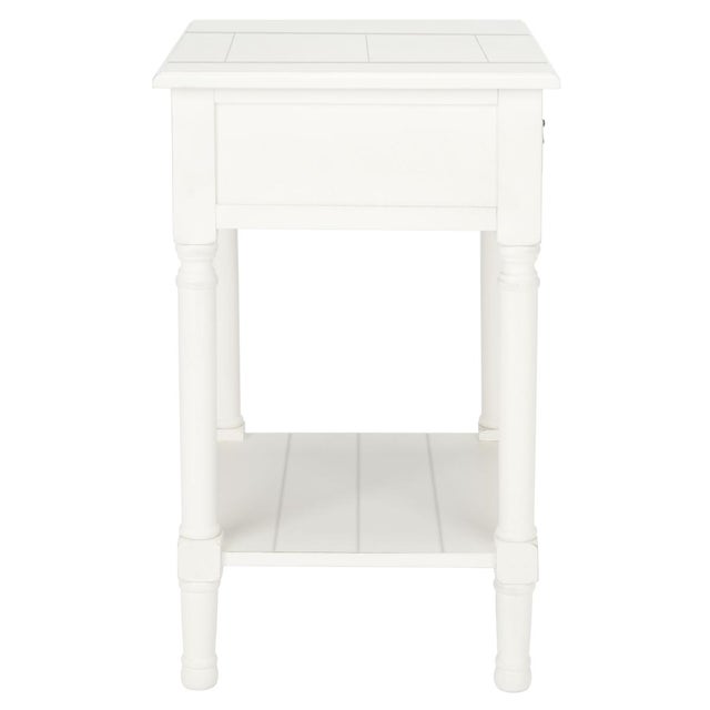 White Whitney 1 Drawer Accent Table in White For Sale - Image 8 of 9