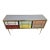 Wood Multicolor Glass Dresser with Drawers, 1980s For Sale - Image 7 of 9