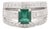 Emerald Diamond Engagement Band Ring, 1.36ct in 18k White Gold Size 7 For Sale