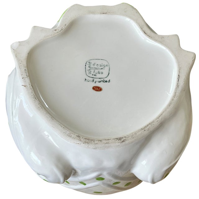 White 1960s Schmid Design Folio Polka-Dot Frog Planter, Jean Roger Style For Sale - Image 8 of 11