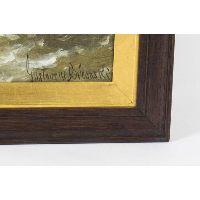 Gustave De Bréanski, Seascape Paintings, 19th-Century, Oil on Canvas, Framed, Set of 2 For Sale - Image 4 of 16