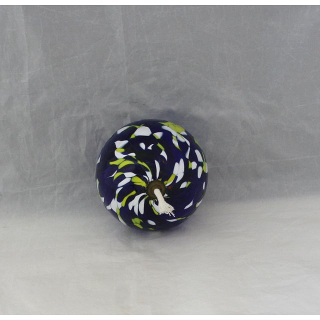 Glass Vintage 80s Jozefina Krosno Hand Blown Glass Oil Lamp Confetti Swirl Pattern For Sale - Image 7 of 10