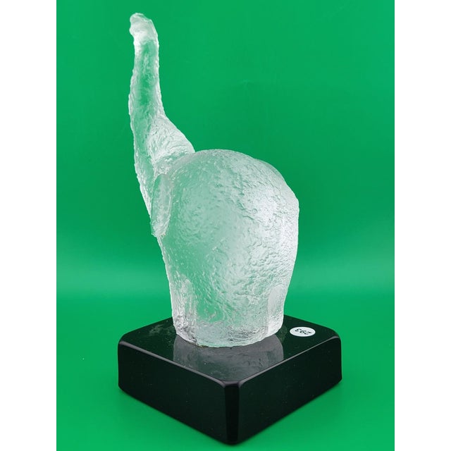Rare Frosted Art Glass ELEPHANT Signed "Robla" Attributed to Archimede Seguso For Sale - Image 11 of 15