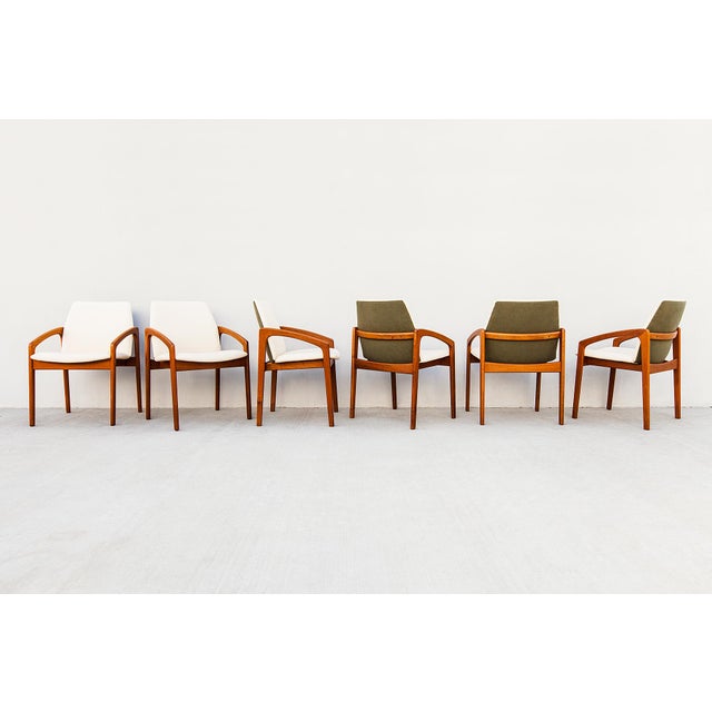 Restored 1970s Danish Modern Henning Kjaernulf Dining Chairs in Teak and Leather For Sale - Image 13 of 13
