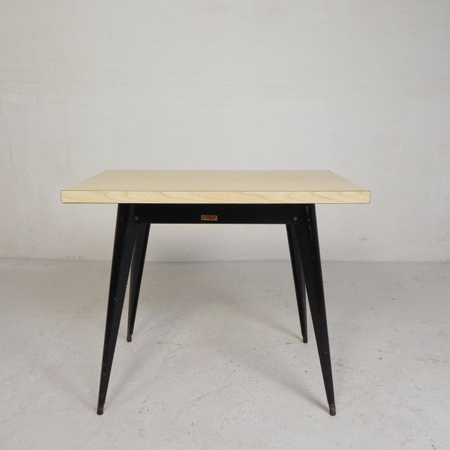 Mid-Century Modern Model Tolix T55 Bistro Table with Formica Top from Henri Julien, 1950s For Sale - Image 3 of 18