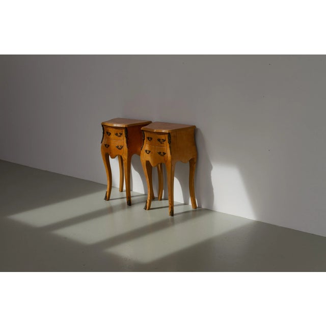 Louis XV French Birch Burl Nightstands, 1920s, Set of 2 For Sale - Image 18 of 18