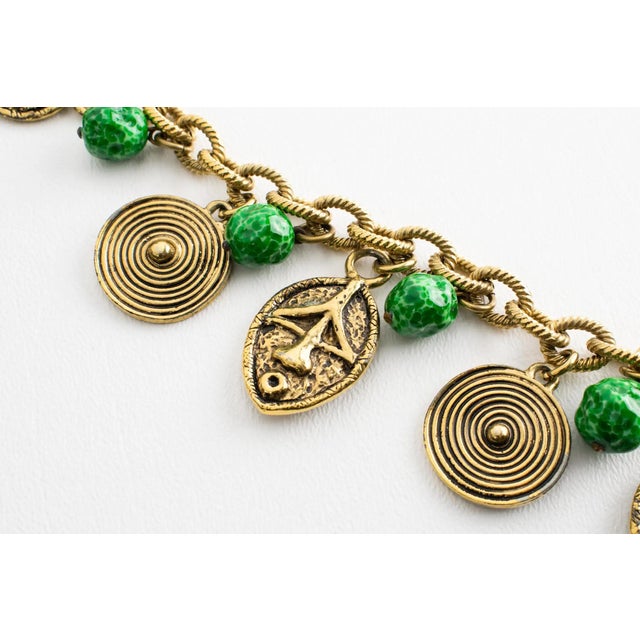 Guy Laroche Tribal Inspired Link Bracelet with Ceramic Charms For Sale - Image 10 of 11