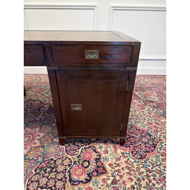 English Campaign Style Desk For Sale - Image 9 of 16