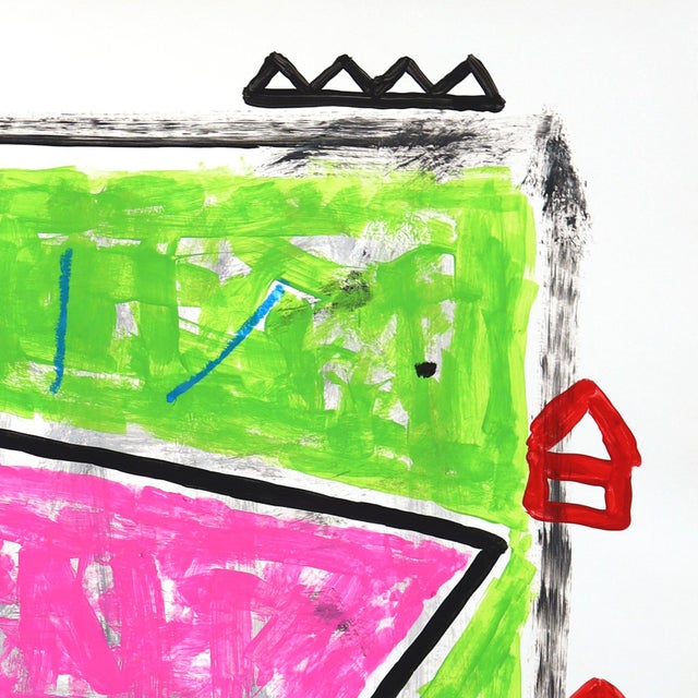 2020s Tipsy Geometry - Original Geometric Pop Street Art Acrylic Painting on Posterboard by Gary John For Sale - Image 5 of 6