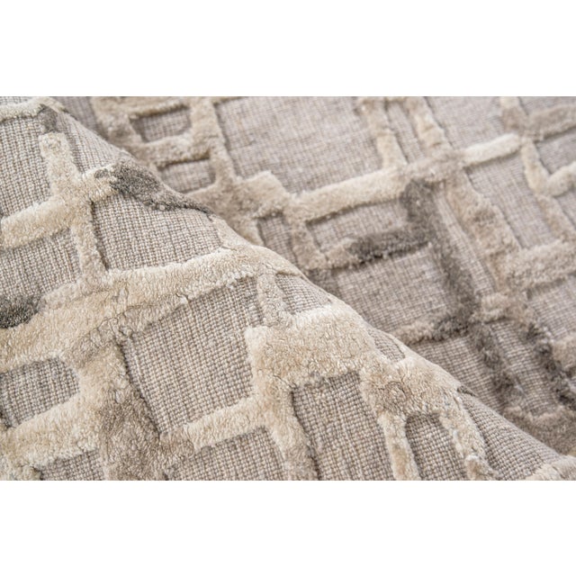 Exquisite Rugs Exquisite Rugs Vista Handmade New Zealand Wool & Bamboo Silk Mocha Beige Rug-9'X12' For Sale - Image 4 of 7