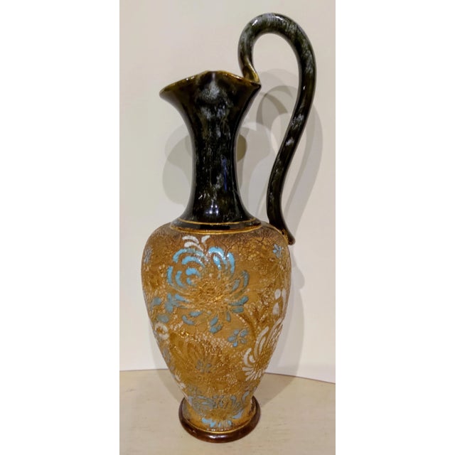 Antique Royal Dalton Art Nouveau Slater Vase With Gold Overlay, on Porcelain and Enamel For Sale In New York - Image 6 of 6