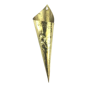 Vintage Stamped Cone Shaped Brass Wall Vase Sconce Made in England