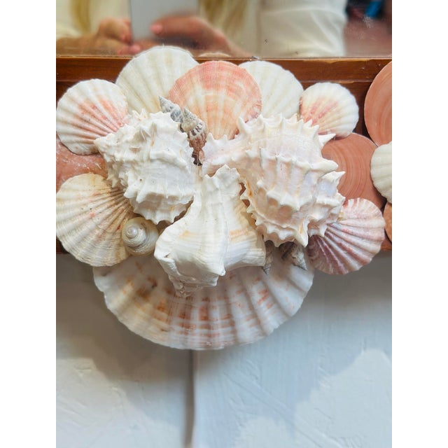 1900 - 1909 Large Antique Mirror With Shells For Sale - Image 5 of 8