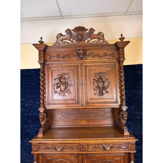 Renaissance Style Hunting Lodge Sideboard in Oak, 1850s For Sale - Image 9 of 14