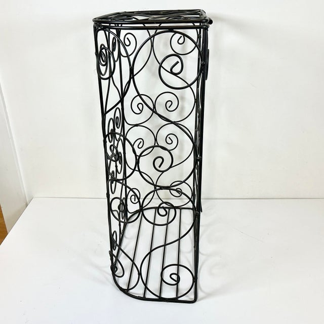 Black 1980s Vintage French Style Curled Metal Hamper With Hinged Lid. For Sale - Image 8 of 13