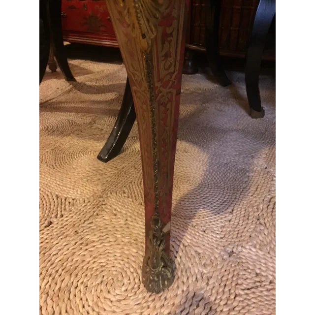 19th Century Boulle Rococo Single Drawer Glass Top Writing Table For Sale - Image 11 of 12