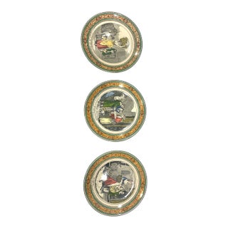 Adams "Cries of London" Set of 3 Transferware Decorative Plates For Sale