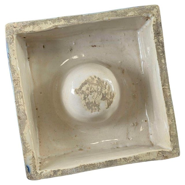 18th Century Spanish Tin-Glazed Talavera De La Reina Blue and White Inkwell For Sale - Image 9 of 13