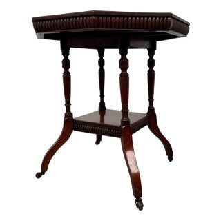 Antique English Octagonal Mahogany Side Table For Sale