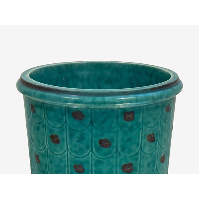 Wilhelm Kage, Green Ceramic, Argenta Vase, Sweden, 1930s For Sale - Image 4 of 9