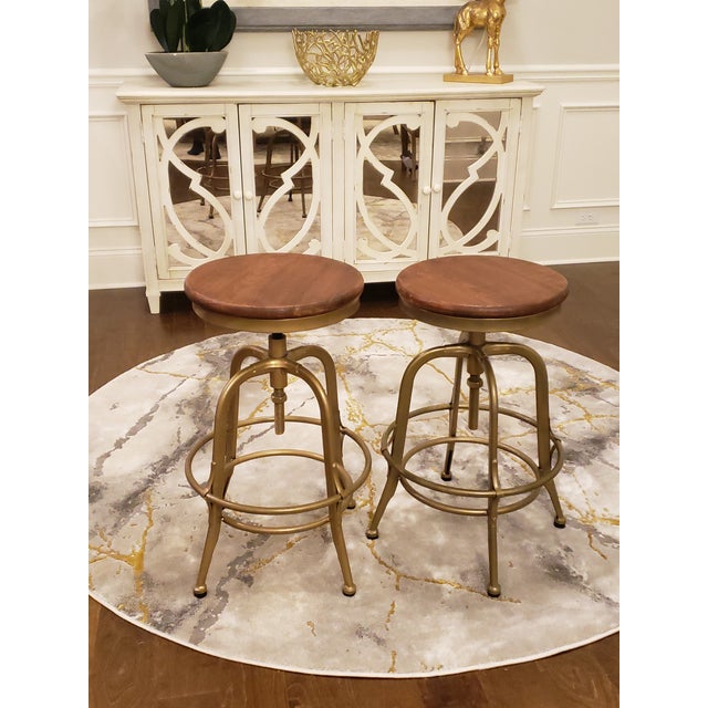 Pottery Barn Leary Counter Stools A Pair Chairish