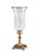 Solid cast brass with antique patina, hand cut crystal shade 25h