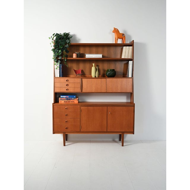 Sideboard with Bookcase in Teak and Mahogany, 1960s For Sale - Image 3 of 12