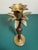 1970s Hollywood Regency Brass, Wood and Metal Palm Tree Candlesticks - A Pair For Sale - Image 4 of 5