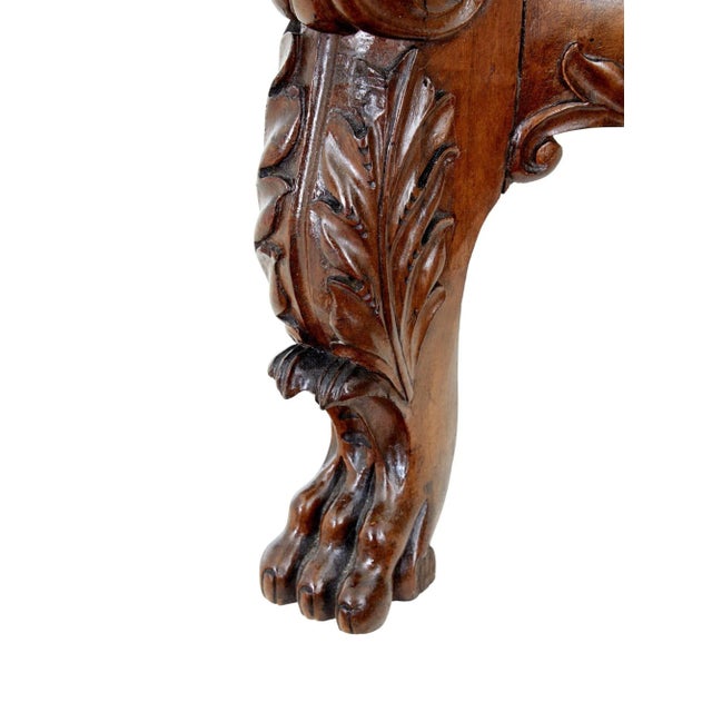 Wood Mid 19th Century Carved Walnut Armchair For Sale - Image 7 of 11