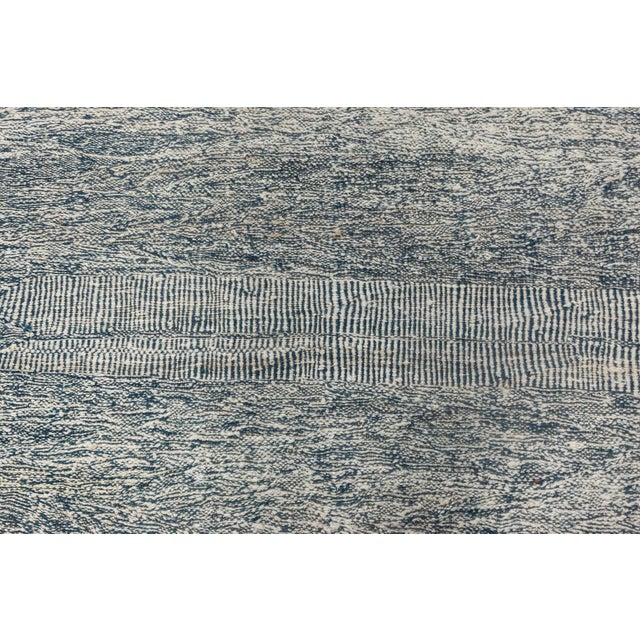 Early 21st Century Contemporary Blue and White Flat-Weave Wool Rug by Doris Leslie Blau For Sale - Image 5 of 8