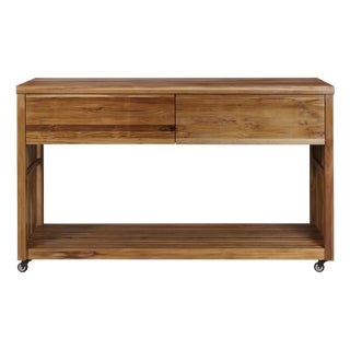Imperial Grove Outdoor Solid Teak Wood Kitchen Island For Sale