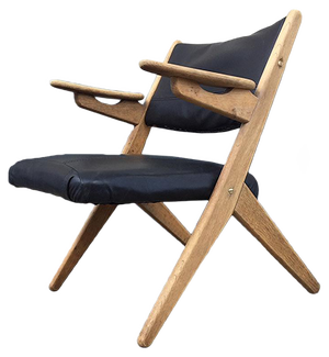 Danish Oak & Leather Lounge Chair by Arne Hovmand Olsen, 1960s