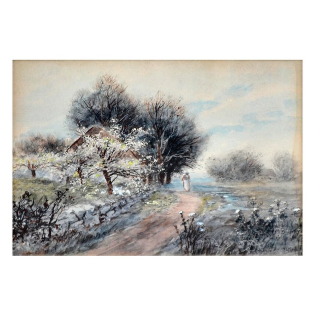 Beautiful turn of the century figurative landscape by F.S. Mediary (American, Late 19th Century/Early 20th Century)....