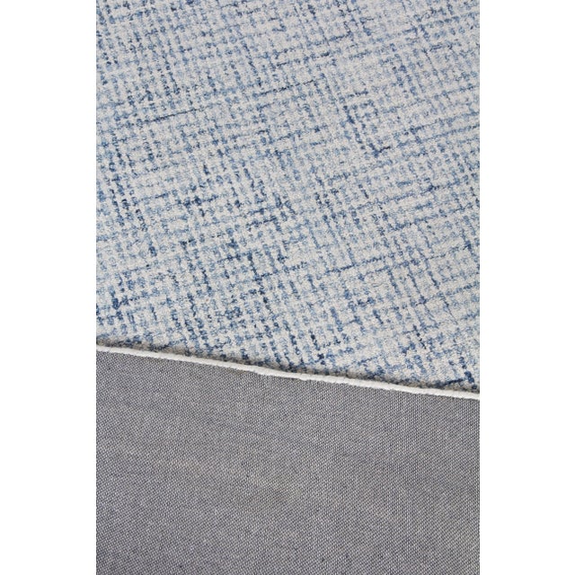 Blue Exquisite Rugs Melbourne Hand Loom Wool & Cotton Blue - 14'x18' For Sale - Image 8 of 9