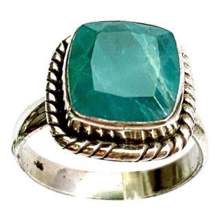 Rare Grandidierite Solitaire Ring in Sterling Silver, Size 6 For Sale