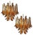 Italian Amber Murano Glass Petal Chandeliers, Set of 2 For Sale