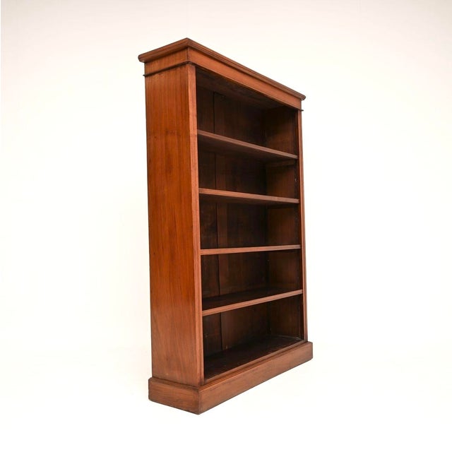 Late 19th Century Antique Victorian Walnut Open Bookcase, 1870 For Sale - Image 5 of 11