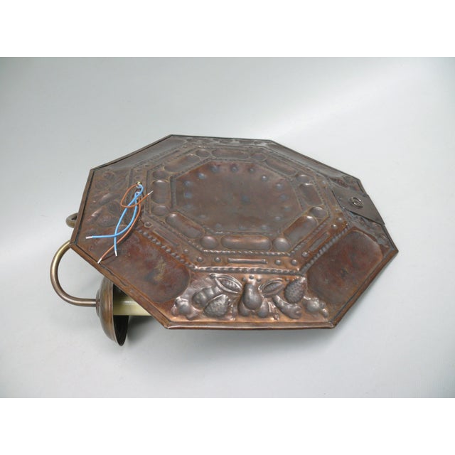 Vintage Art Nouveau Wall Lamp in Patinated Brass, 1890s For Sale - Image 5 of 17