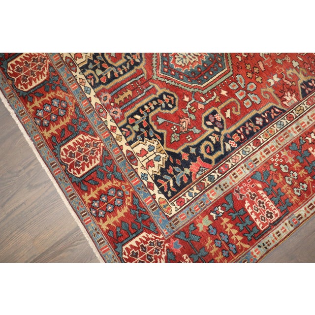 Antique Zabihi Collection Persian Serapi Foyer Size Rug - 4'9" x 6'10" For Sale In New York - Image 6 of 12