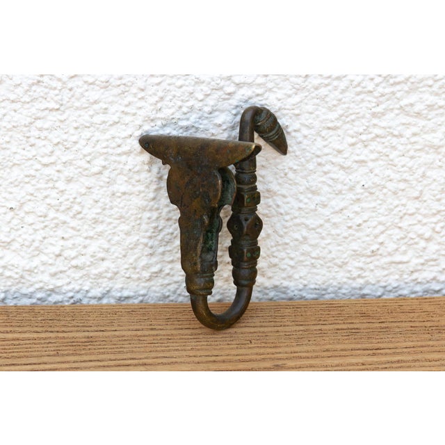Indian Ancient Patinated Bronze Indian Hook For Sale - Image 3 of 5