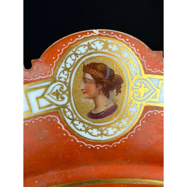 Neoclassical Porcelain Compote with Hand-Painted Portrait Medallions from Capodimonte, 1890s For Sale - Image 4 of 14