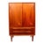 Mid Century Danish Cabinet Highboy Solid Teak Denmark Drawer Sliding Doors Shelf For Sale