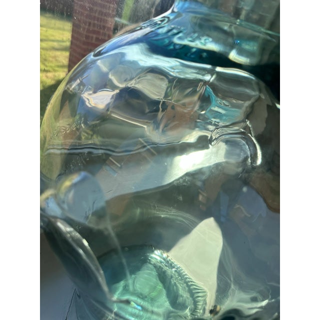 1970s Sve 5-Gallon Aqua Hand-Blown Glass Beverage Dispenser With Lid For Sale - Image 10 of 10