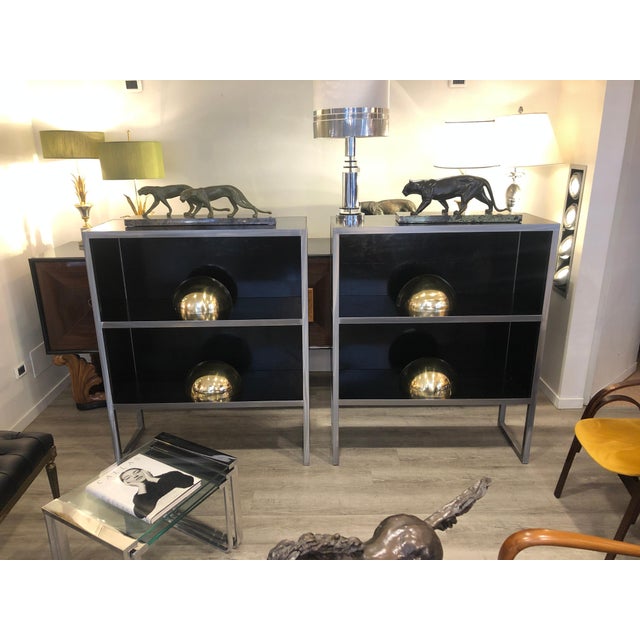 Vintage Baxter Bookcases in Black Leather and Steel, 1990s, Set of 2 For Sale - Image 14 of 16