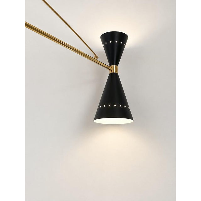 Vintage Black Double Cone Chandelier, 1970s For Sale - Image 4 of 9