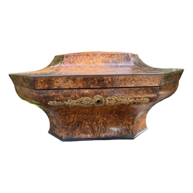 19th Century English Georgian Burlwood Wig Box For Sale