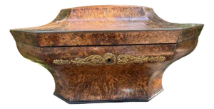 19th Century English Georgian Burlwood Wig Box